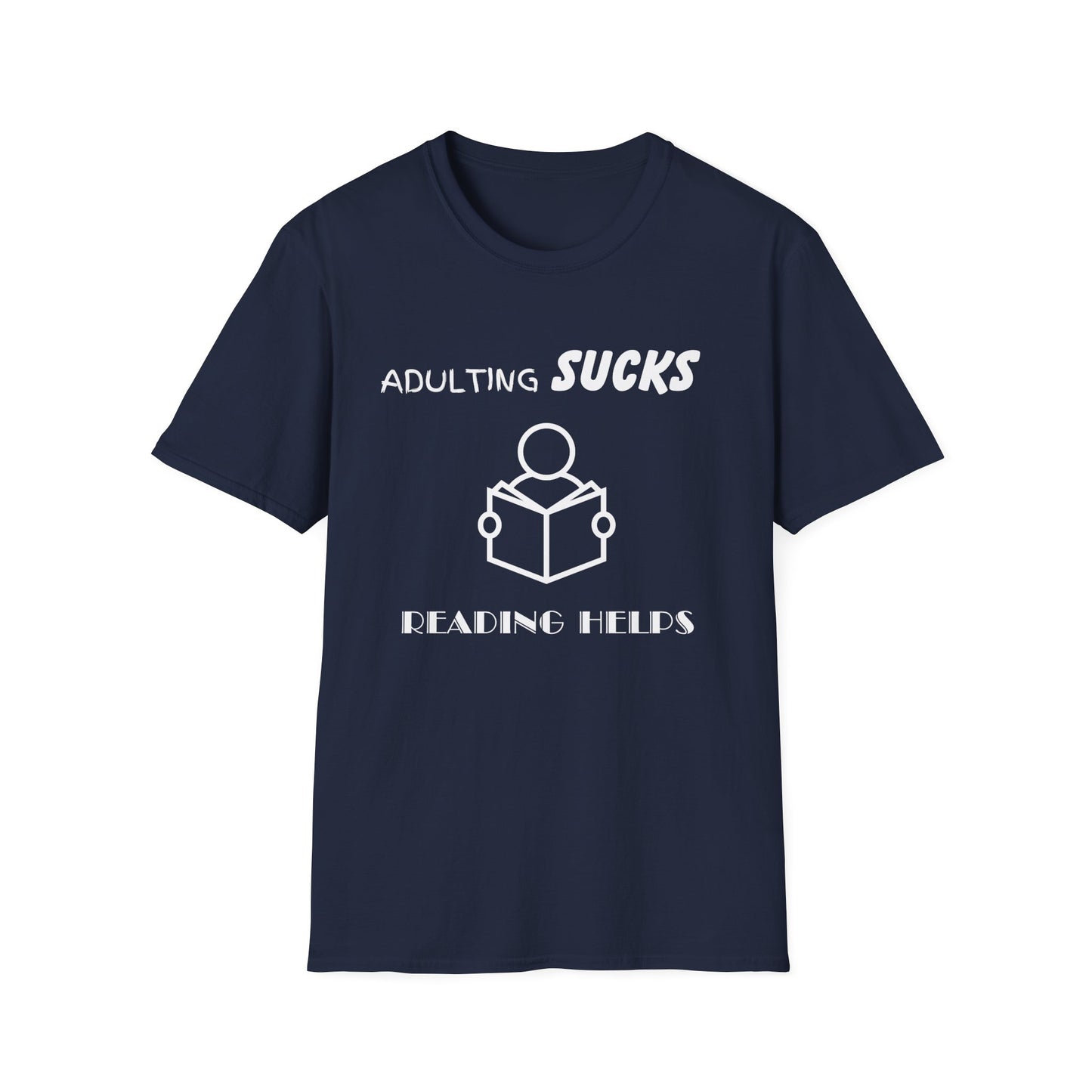 Adulting Sucks Reading Helps Shirt, Adult Humor T-Shirt, Sarcastic Gift, Hilarious Tee for Adults, Comedic Shirt for Stress Relief, Reading