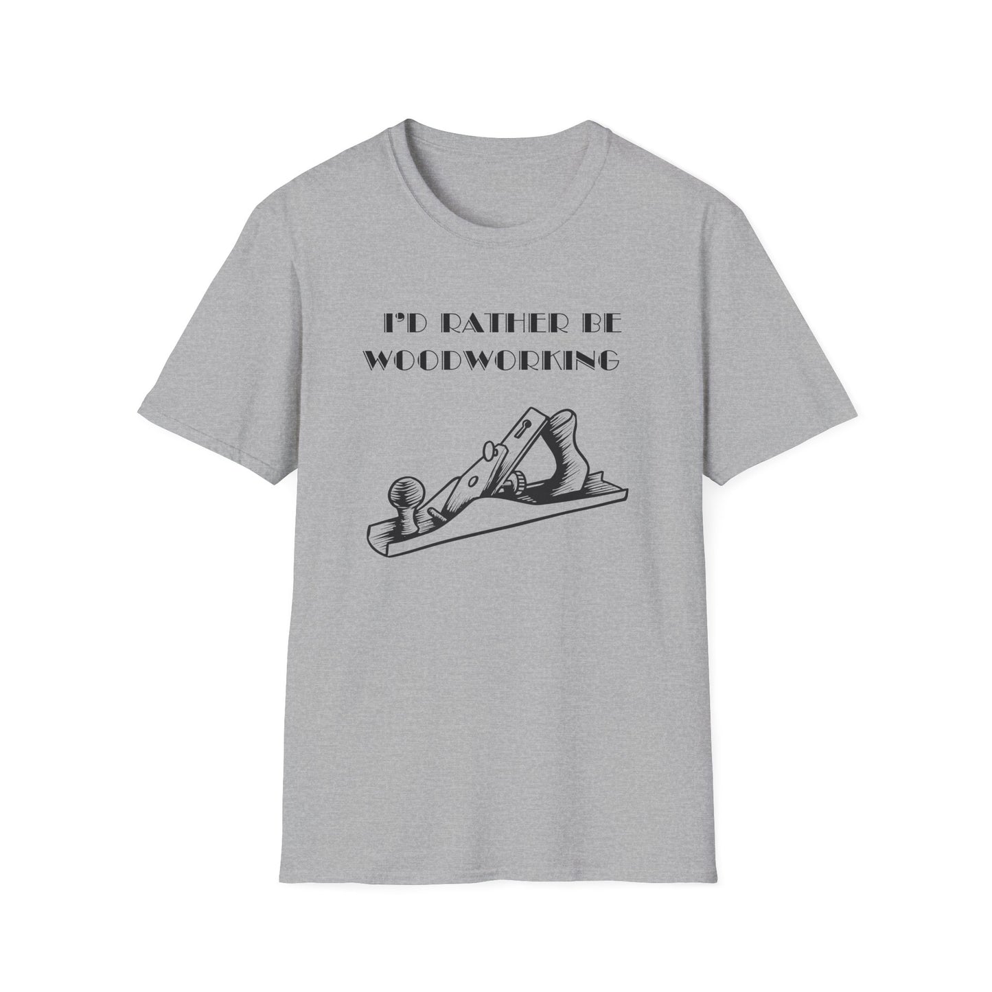 I'd Rather Be Woodworking Unisex Softstyle T-Shirt, Funny Woodworking Shirt, Stress Relief Tee, Woodworker Gift, Life Challenges Top