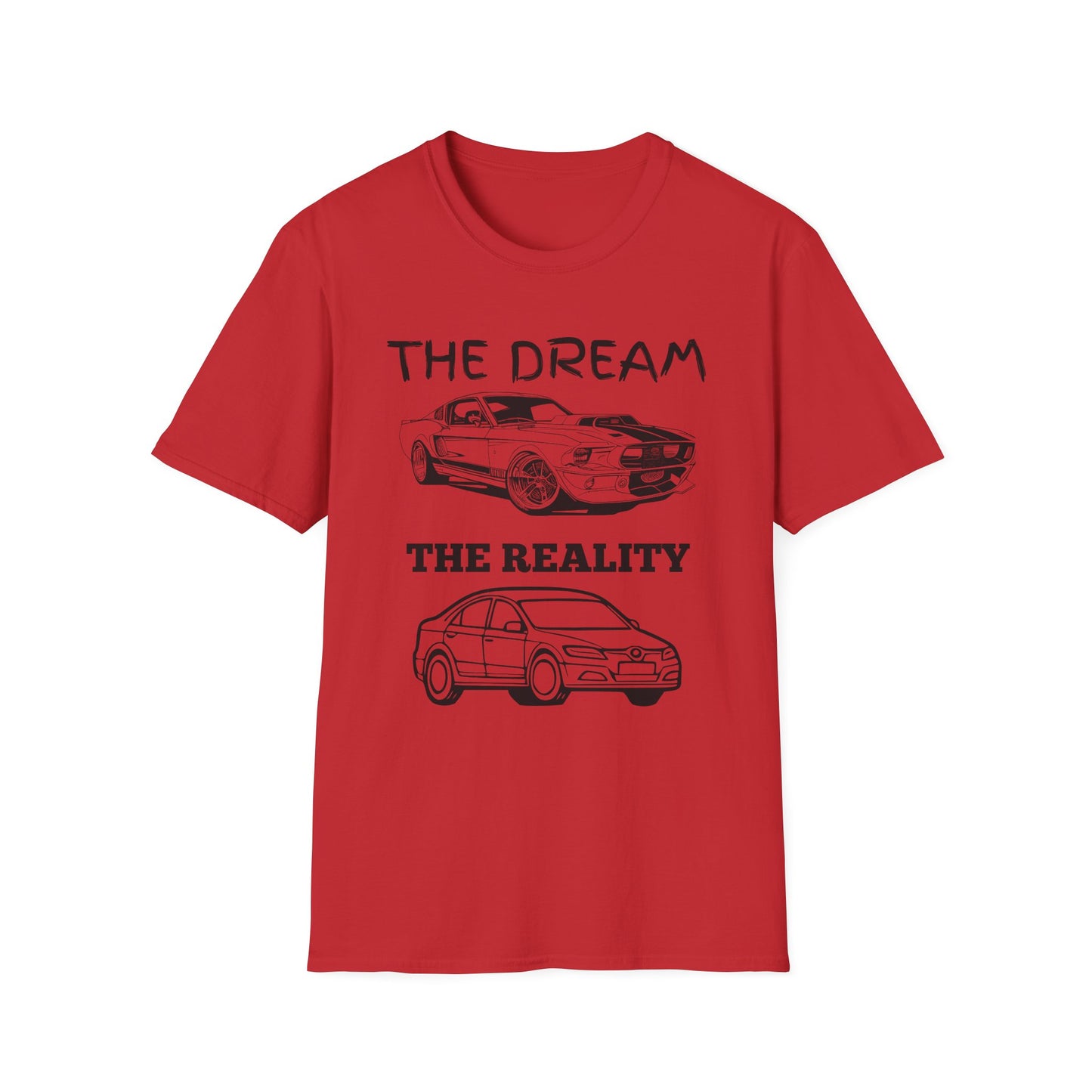 Sports Car Shirt, Dream vs Reality Tee, Unisex Graphic Tshirt, Lightweight Tee for Men and Women, Gift For Men, Cart Enthusiast Shirt