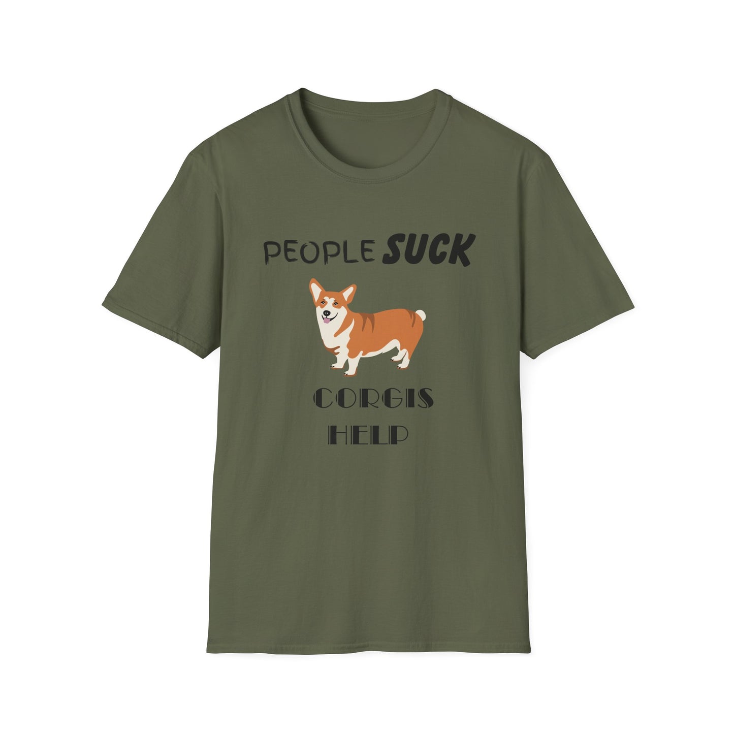 People Suck Corgis Help Unisex T-Shirt, Sarcastic Dog Lover Tee, Animal Humor, Dog Rescue Shirt, Pet Owner Gift, Corgi Shirt, Corgi Tee