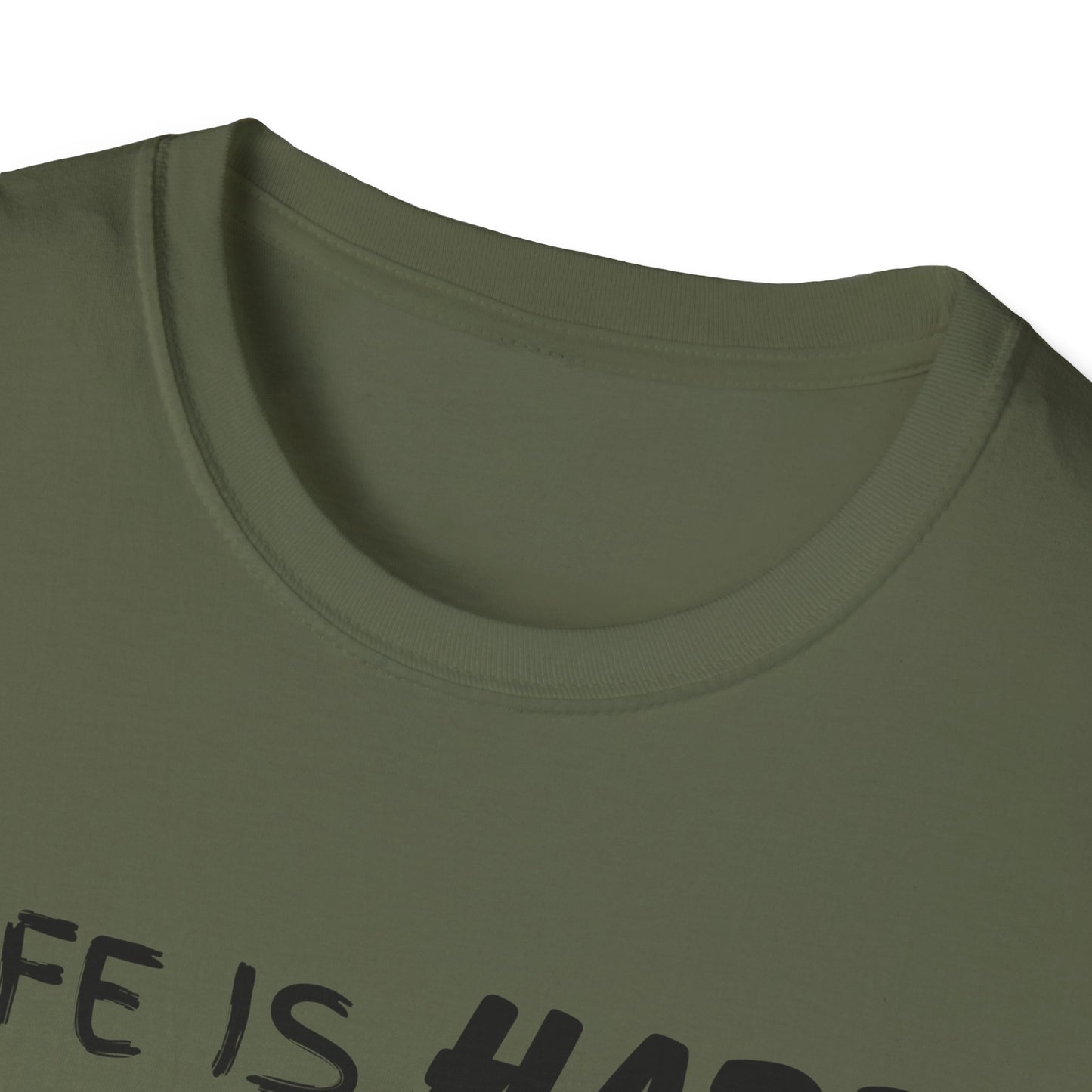 Life Is Hard Woodworking Helps Unisex Softstyle T-Shirt, Funny Woodworking Shirt, Stress Relief Tee, Woodworker Gift, Life Challenges Top
