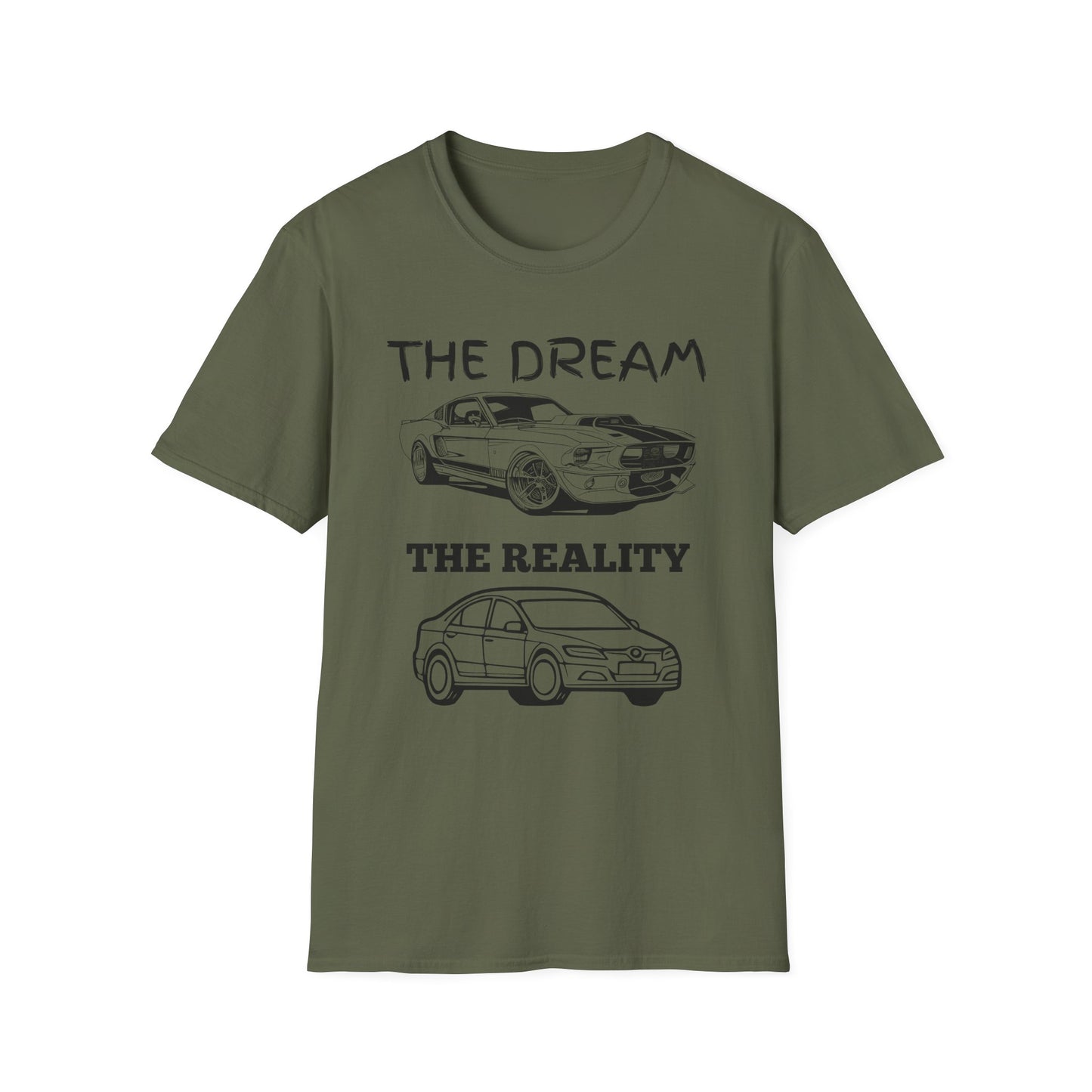 Sports Car Shirt, Dream vs Reality Tee, Unisex Graphic Tshirt, Lightweight Tee for Men and Women, Gift For Men, Cart Enthusiast Shirt