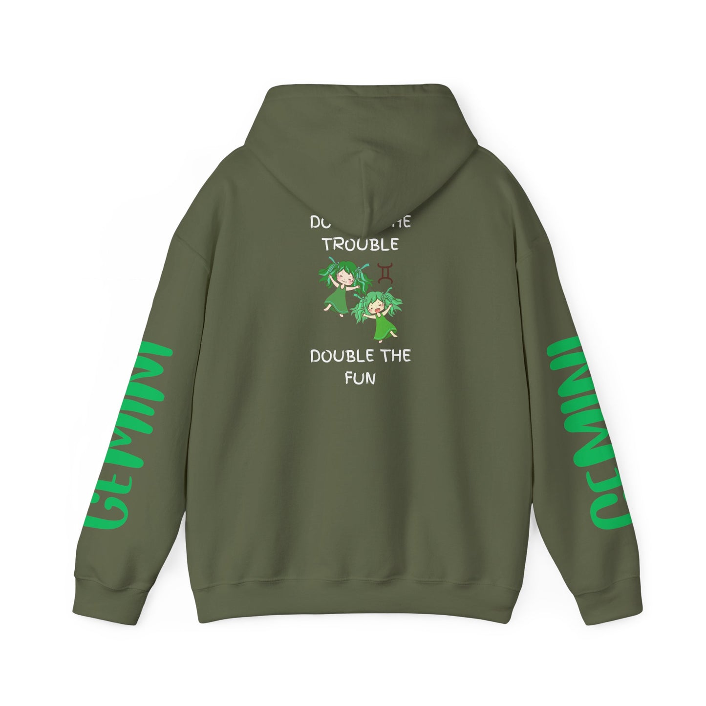 Gemini Double Trouble Fun Hoodie, Zodiac Gift, Astrology Pullover, Dual Personality Sweatshirt, Astrological Sign Apparel, Unique Apparel