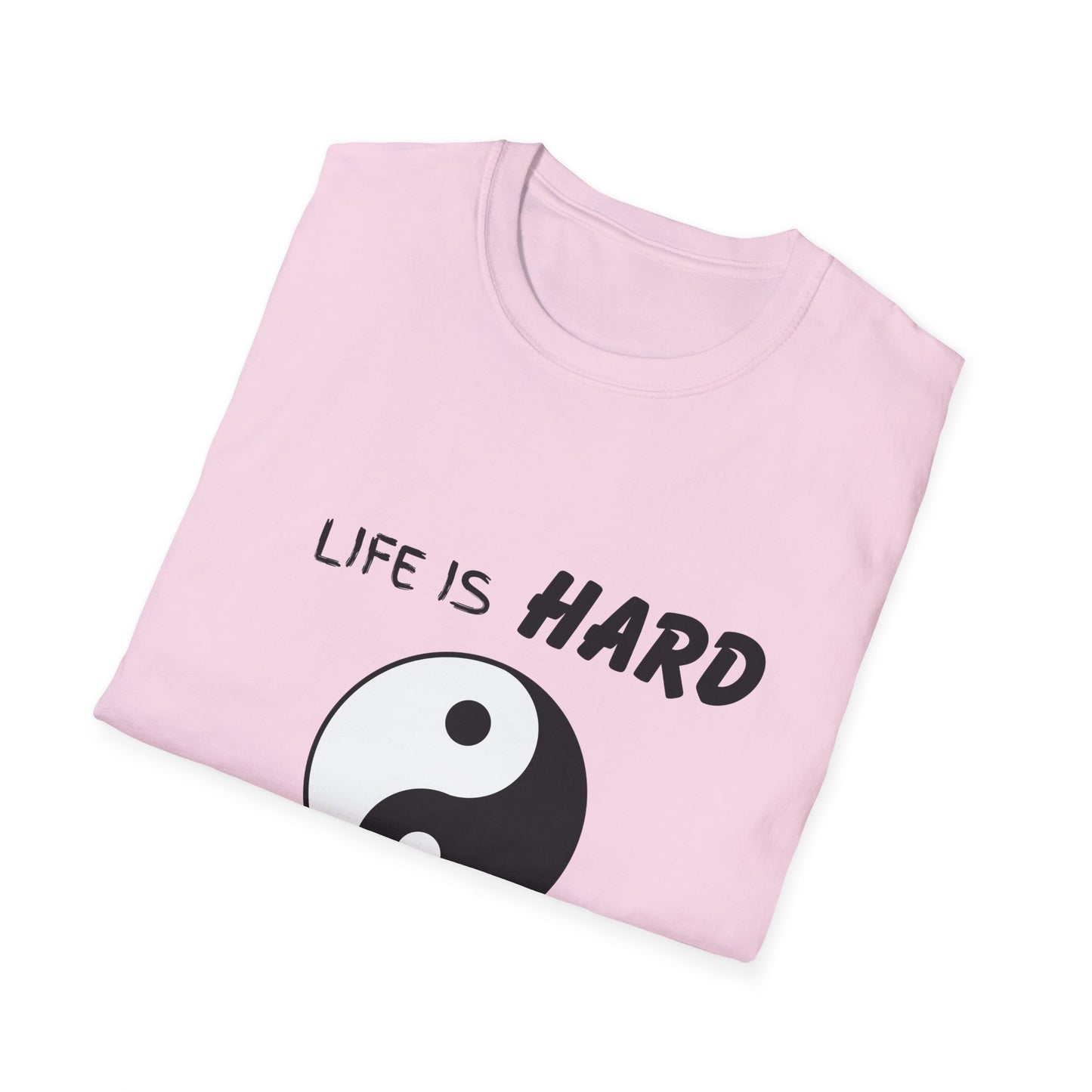 Life Is Hard Balance Helps T-Shirt, Life Balance Tee, Positive Quote Shirt, Relaxation Tee, Stress Relief Top, Yin Yang Shirt, Ying Yang Tee