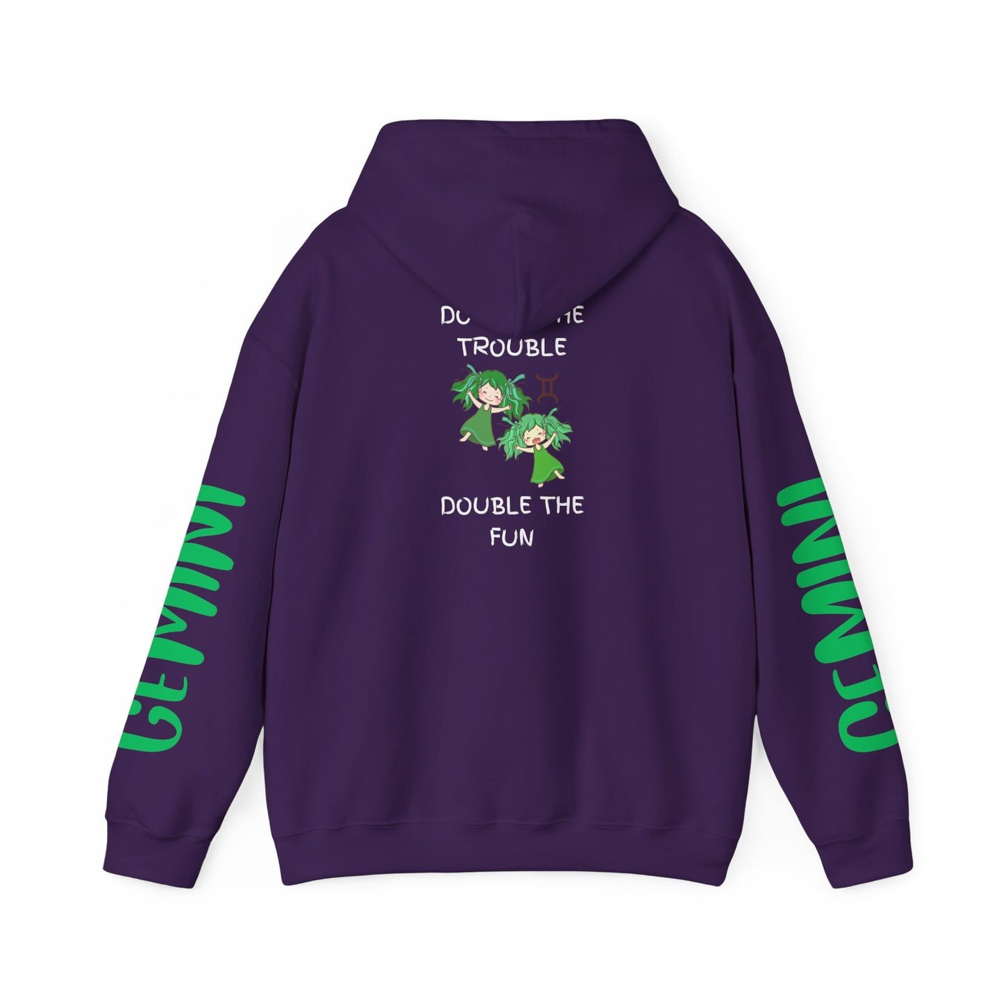 Gemini Double Trouble Fun Hoodie, Zodiac Gift, Astrology Pullover, Dual Personality Sweatshirt, Astrological Sign Apparel, Unique Apparel