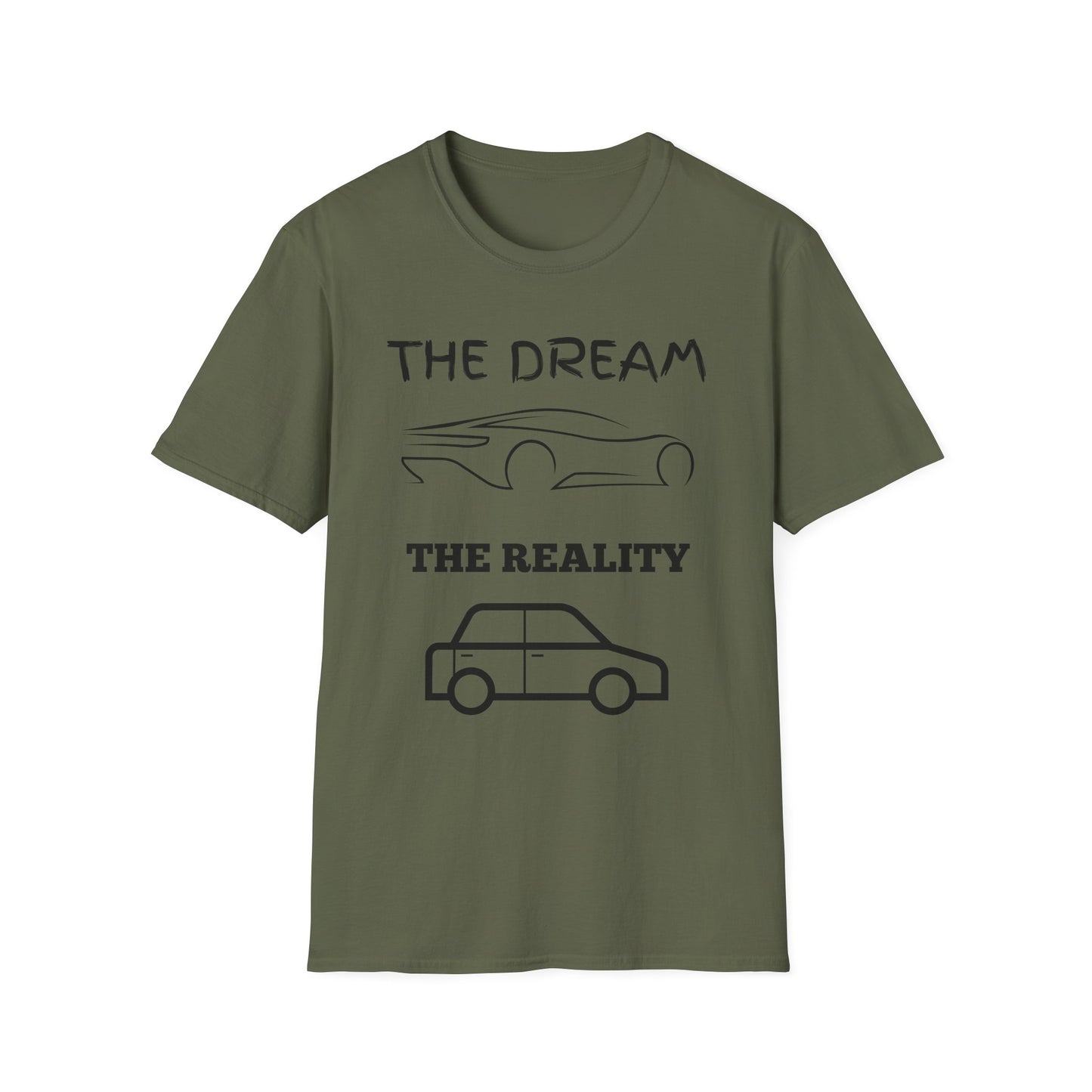 Sports Car Shirt, Dream Vs Reality Tee, Unisex Graphic Tshirt, Lightweight Tee for Men and Women, Gift For Men, Cart Enthusiast Shirt
