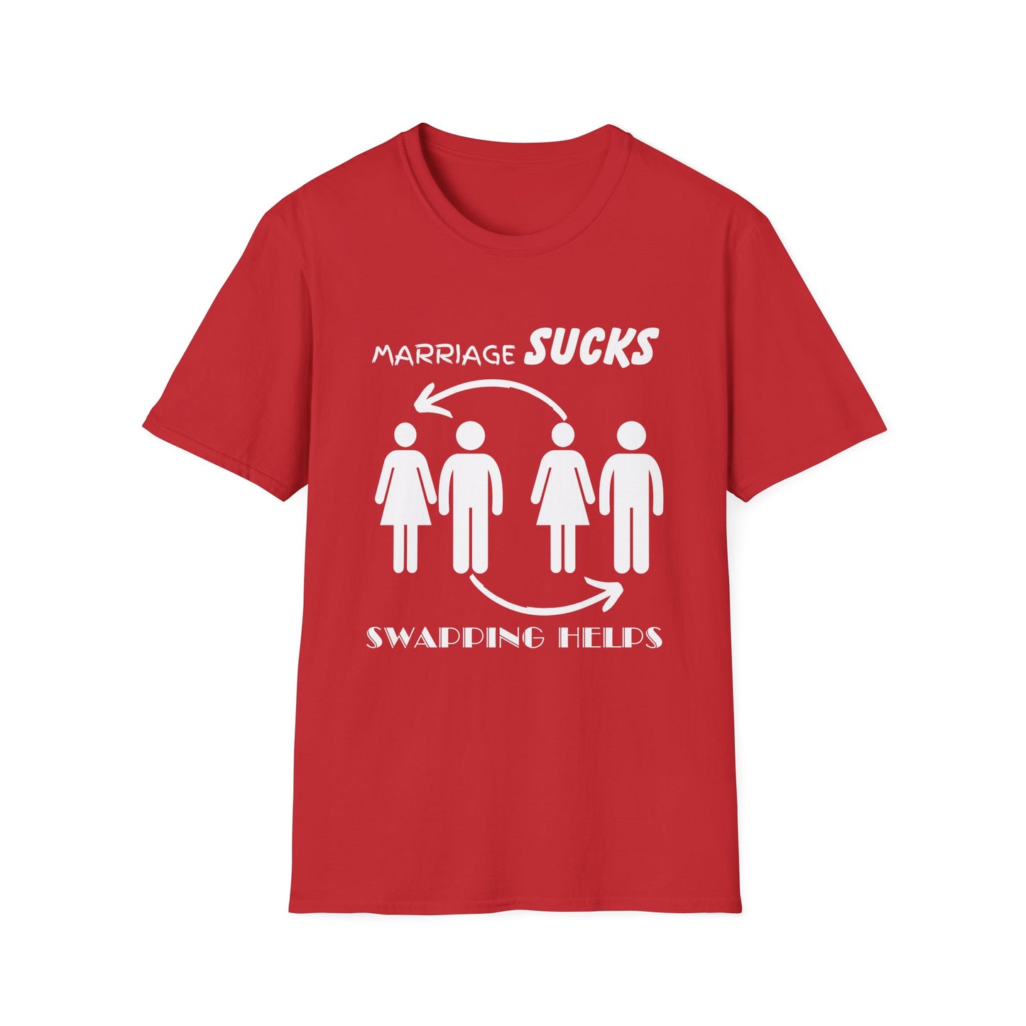 Marriage Sucks Swapping Helps Shirt, Adult Humor T-Shirt, Sarcastic Gift, Hilarious Tee for Adults, LGBT, LGBTQIA+