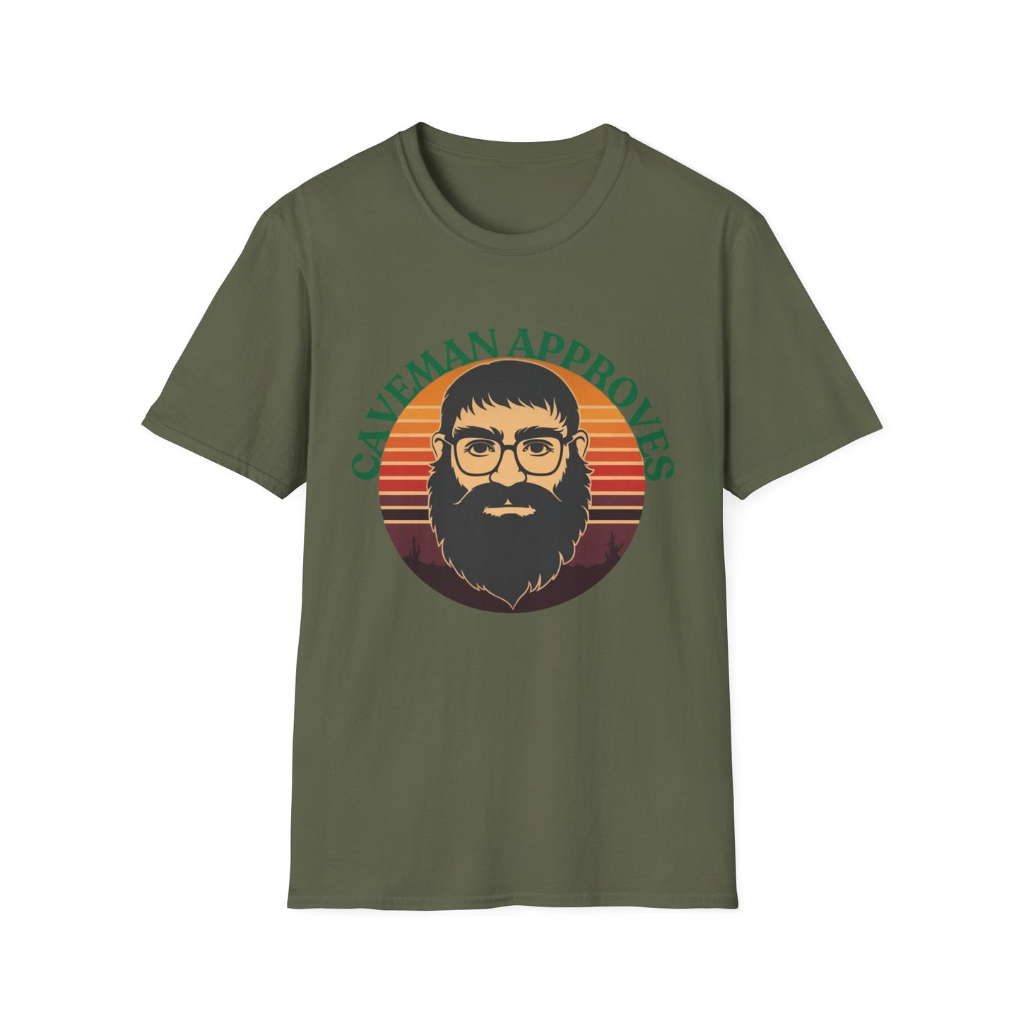 Caveman Approves T-Shirt, Funny Graphic Tee, Vintage Humor Shirt, Unisex Softstyle Tee, Sarcastic Caveman Shirt, Sophisticated Caveman