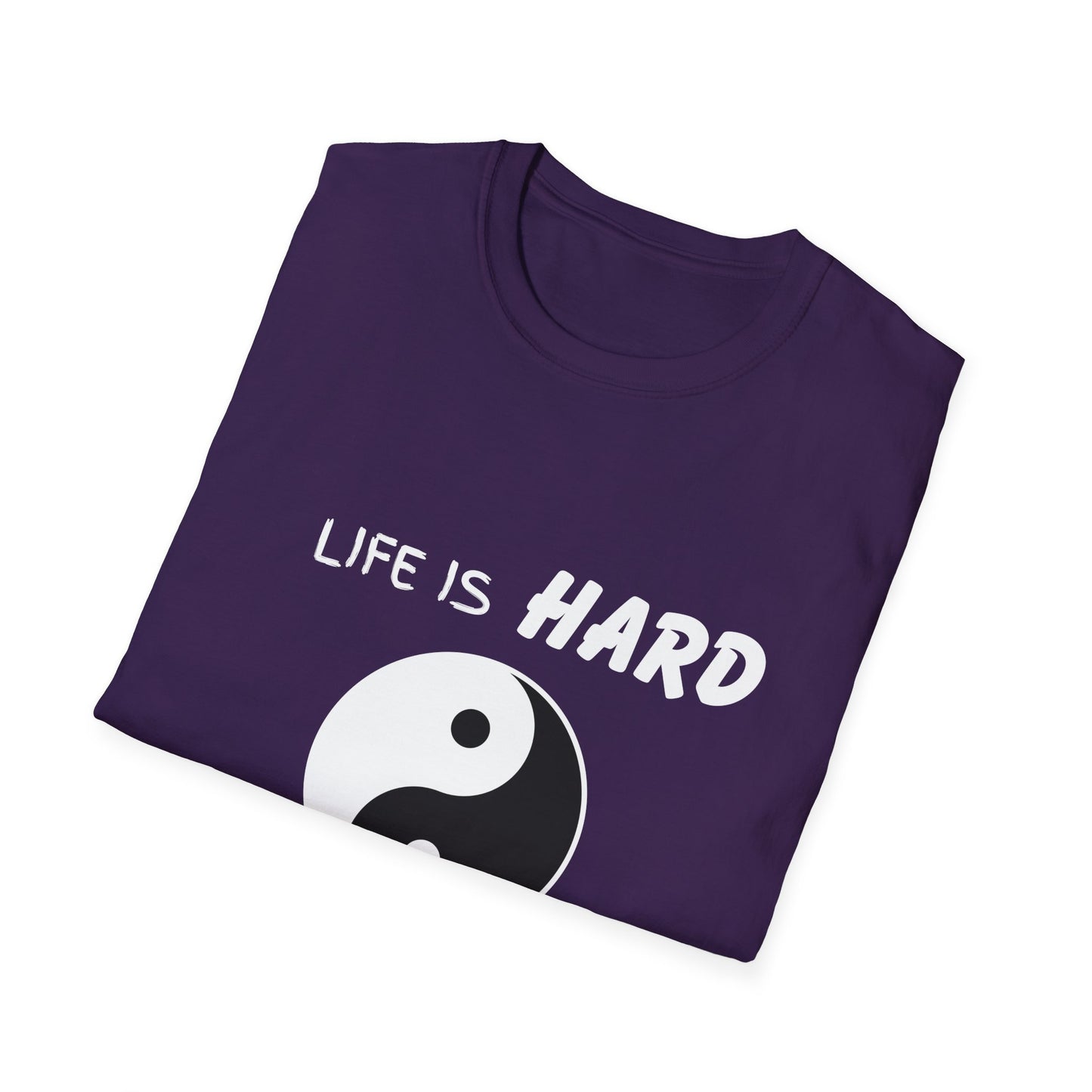 Life Is Hard Balance Helps T-Shirt, Life Balance Tee, Positive Quote Shirt, Relaxation Tee, Stress Relief Top, Yin Yang Shirt, Ying Yang Tee