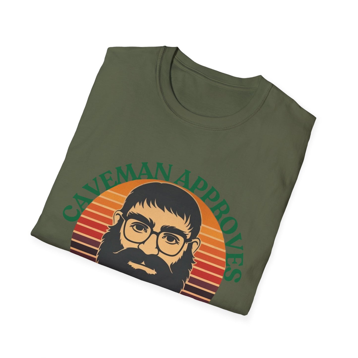 Caveman Approves T-Shirt, Funny Graphic Tee, Vintage Humor Shirt, Unisex Softstyle Tee, Sarcastic Caveman Shirt, Sophisticated Caveman