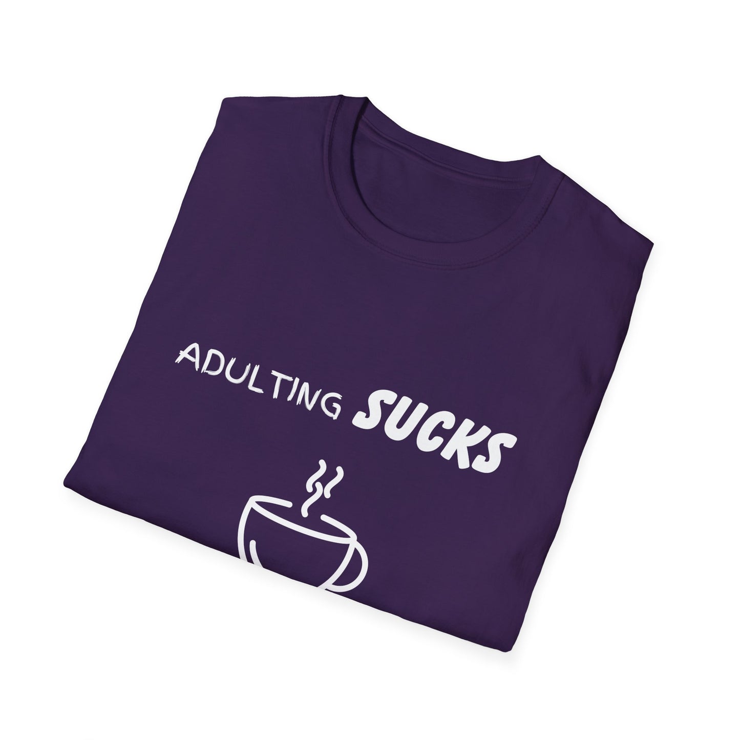 Adulting Sucks Coffee Helps Shirt, Funny Adult Humor T-Shirt, Sarcastic Gift, Hilarious Tee for Adults, Comedic Shirt for Stress Relief
