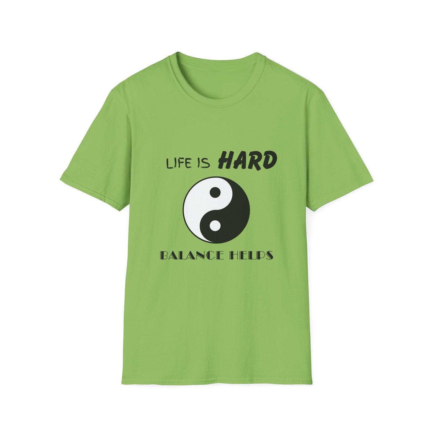 Life Is Hard Balance Helps T-Shirt, Life Balance Tee, Positive Quote Shirt, Relaxation Tee, Stress Relief Top, Yin Yang Shirt, Ying Yang Tee