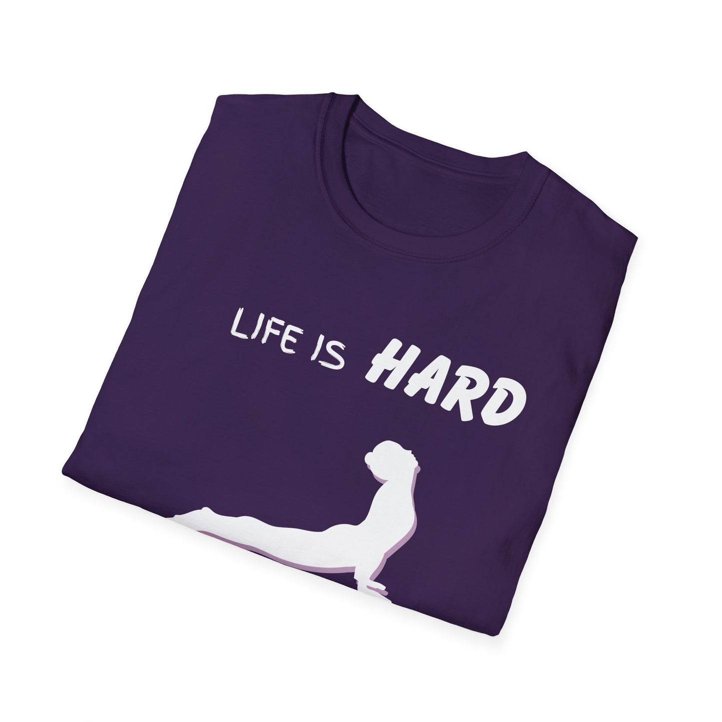 Life Is Hard Yoga Helps Unisex T-Shirt, Funny Yoga Tee, Peaceful Life Shirt, Yoga Lover Gift, Yoga Quote Top, Yogi Shirt, Gift For Yogis