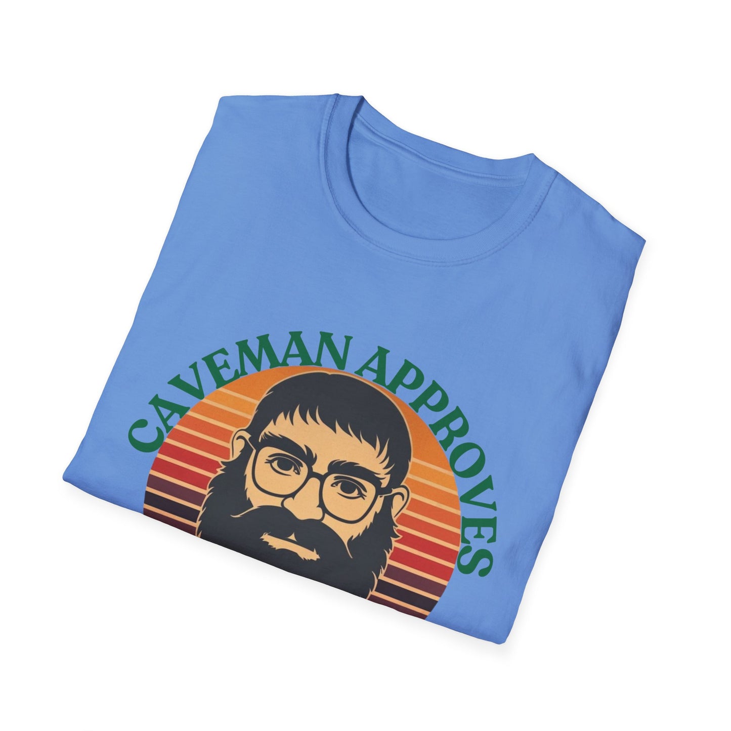 Caveman Approves T-Shirt, Funny Graphic Tee, Vintage Humor Shirt, Unisex Softstyle Tee, Sarcastic Caveman Shirt, Sophisticated Caveman