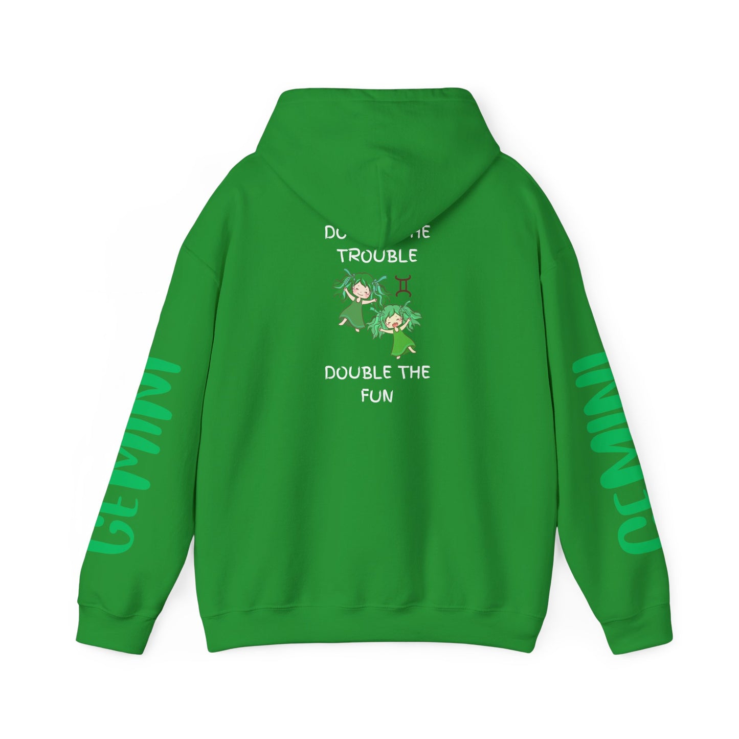 Gemini Double Trouble Fun Hoodie, Zodiac Gift, Astrology Pullover, Dual Personality Sweatshirt, Astrological Sign Apparel, Unique Apparel