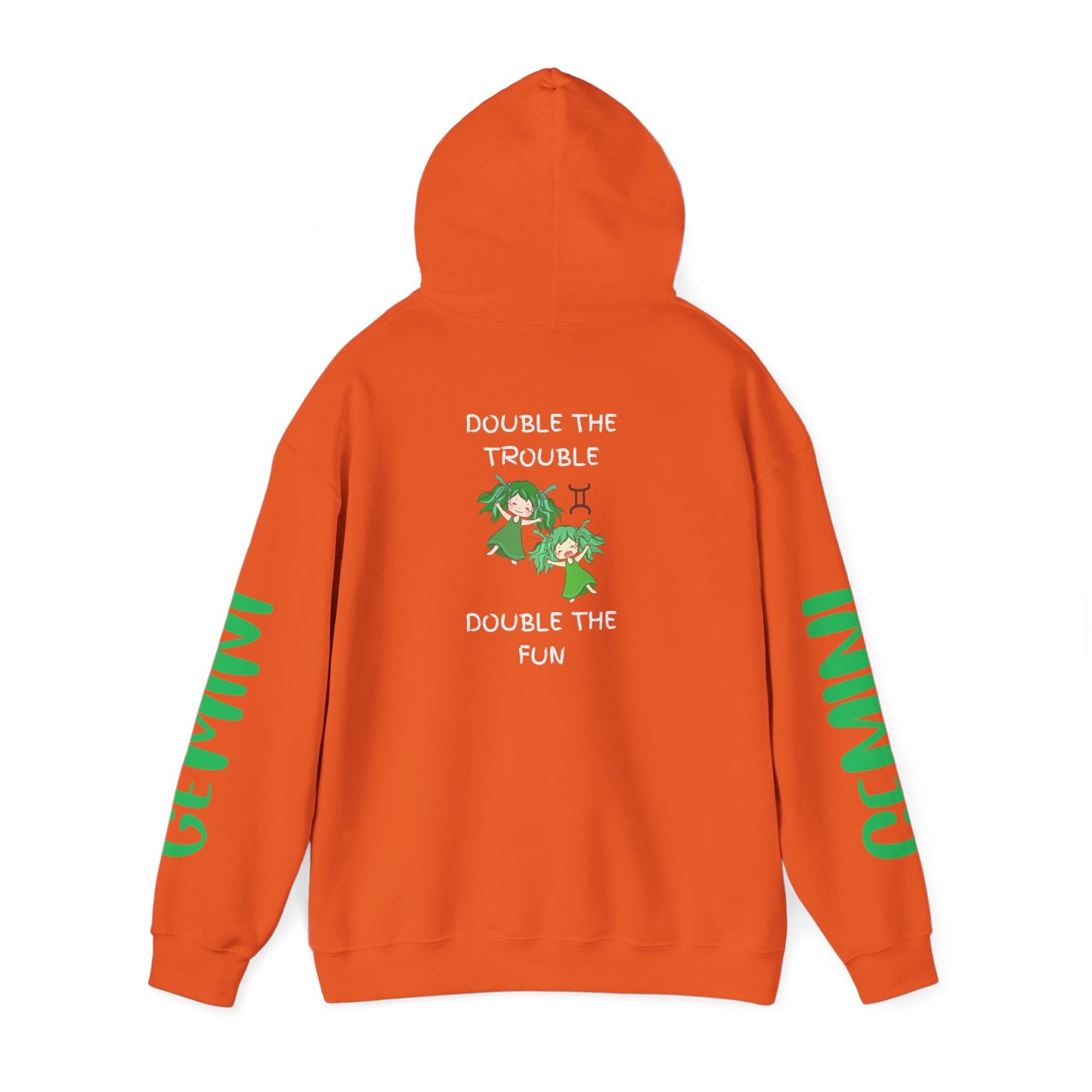 Gemini Double Trouble Fun Hoodie, Zodiac Gift, Astrology Pullover, Dual Personality Sweatshirt, Astrological Sign Apparel, Unique Apparel