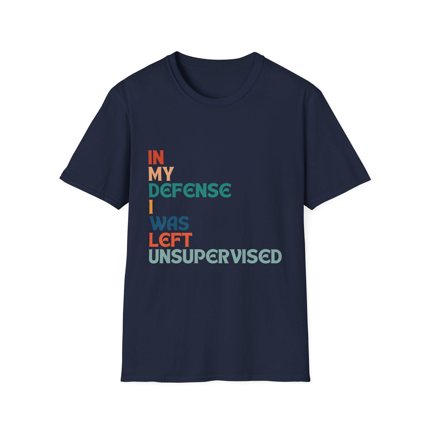 In My Defense I Was Left Supervised Retro Style Unisex T-Shirt, Funny Graphic Tee, Vintage Inspired Top, Novelty T-Shirt, Humorous T-Shirt