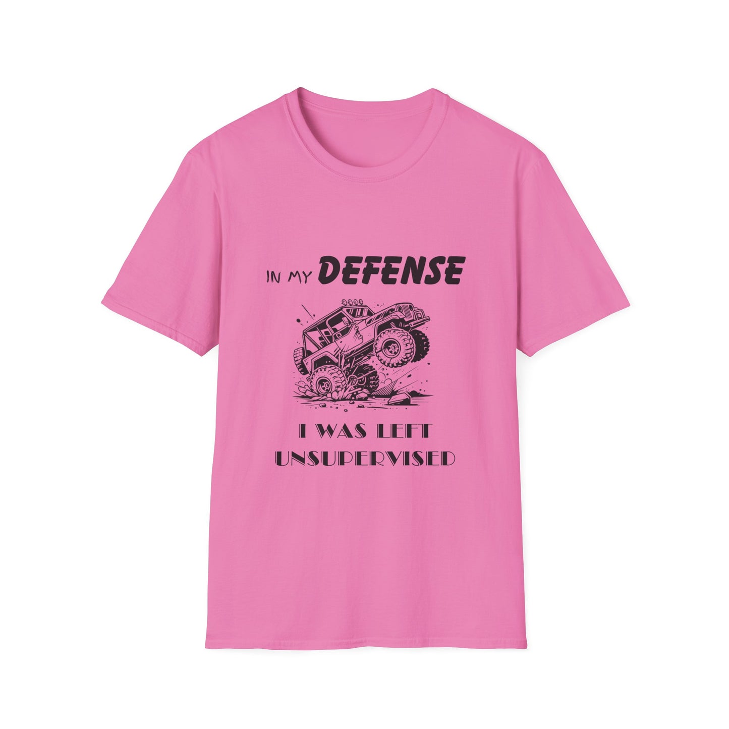 In My Defense I Was Left Supervised Style Unisex T-Shirt, Funny Graphic Tee, Vintage Inspired Top, Novelty T-Shirt, Humorous T-Shirt, Trucks