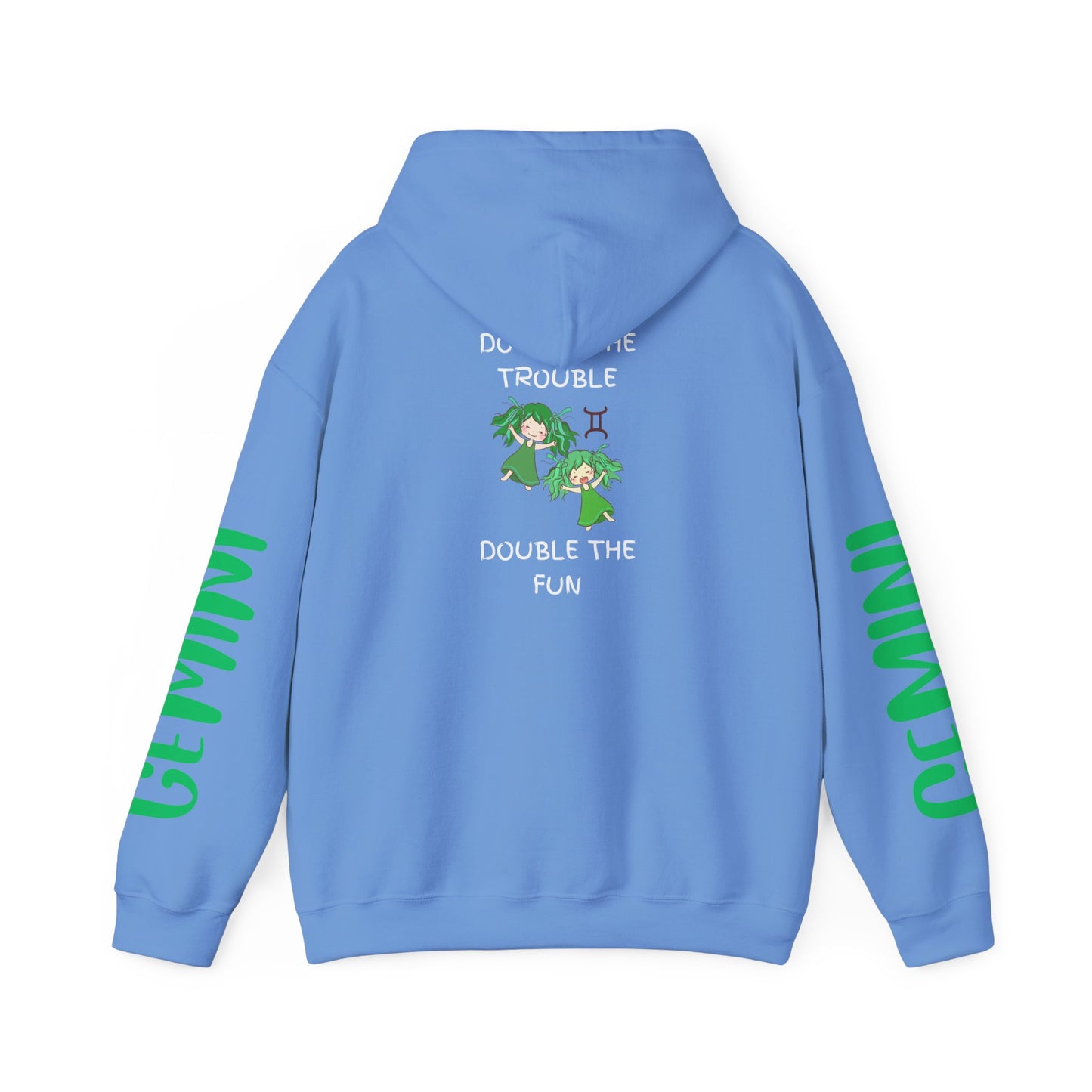 Gemini Double Trouble Fun Hoodie, Zodiac Gift, Astrology Pullover, Dual Personality Sweatshirt, Astrological Sign Apparel, Unique Apparel