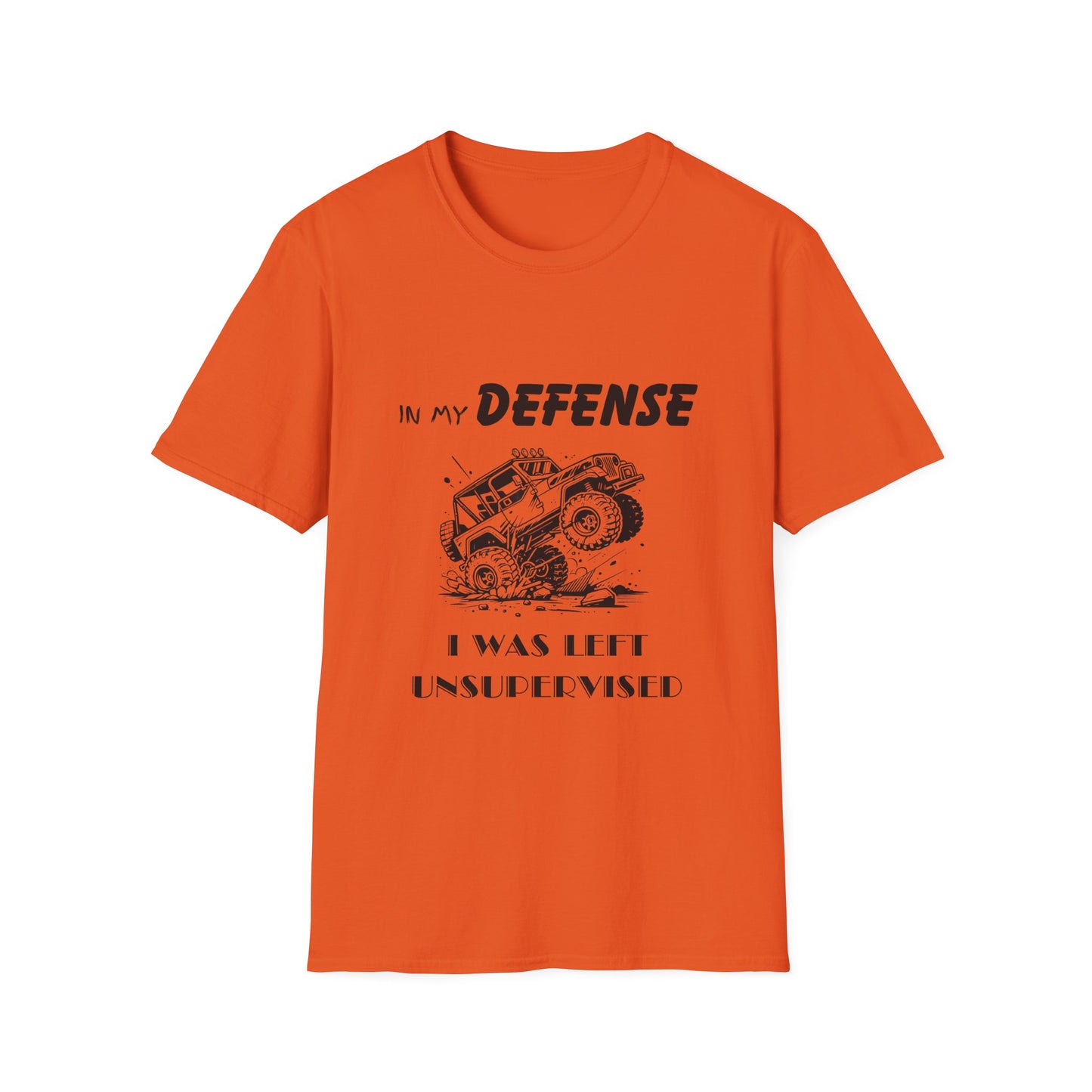 In My Defense I Was Left Supervised Style Unisex T-Shirt, Funny Graphic Tee, Vintage Inspired Top, Novelty T-Shirt, Humorous T-Shirt, Trucks