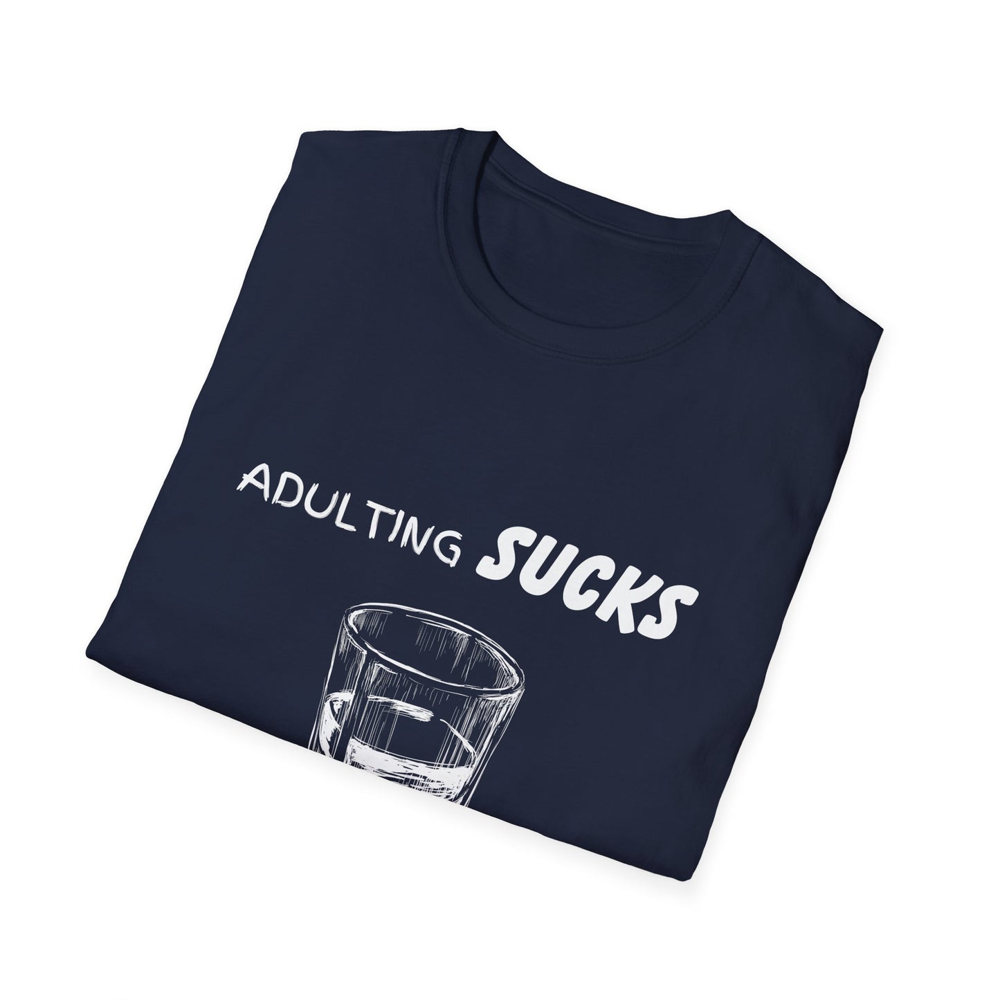 Adulting Sucks Whiskey Helps Shirt, Adult Humor T-Shirt, Sarcastic Gift, Hilarious Tee for Adults, Comedic Shirt for Stress Relief, Alcohol