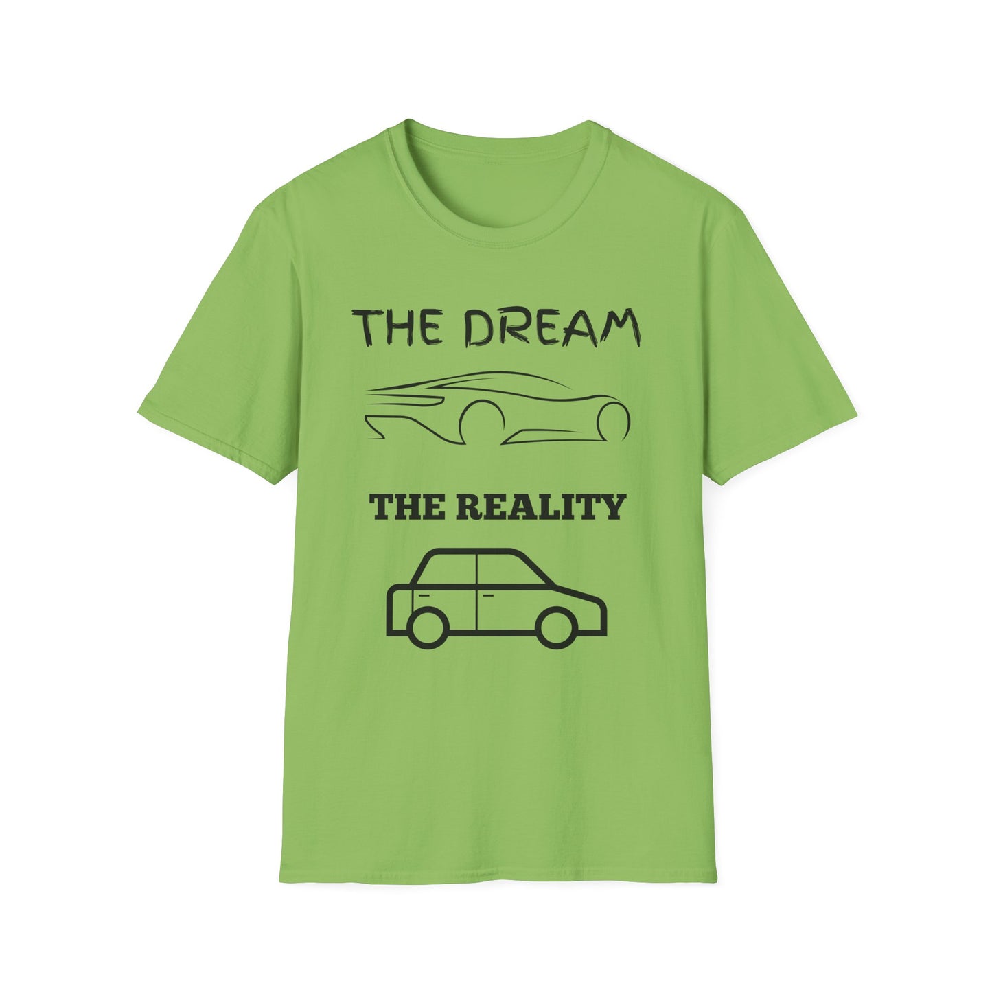 Sports Car Shirt, Dream Vs Reality Tee, Unisex Graphic Tshirt, Lightweight Tee for Men and Women, Gift For Men, Cart Enthusiast Shirt