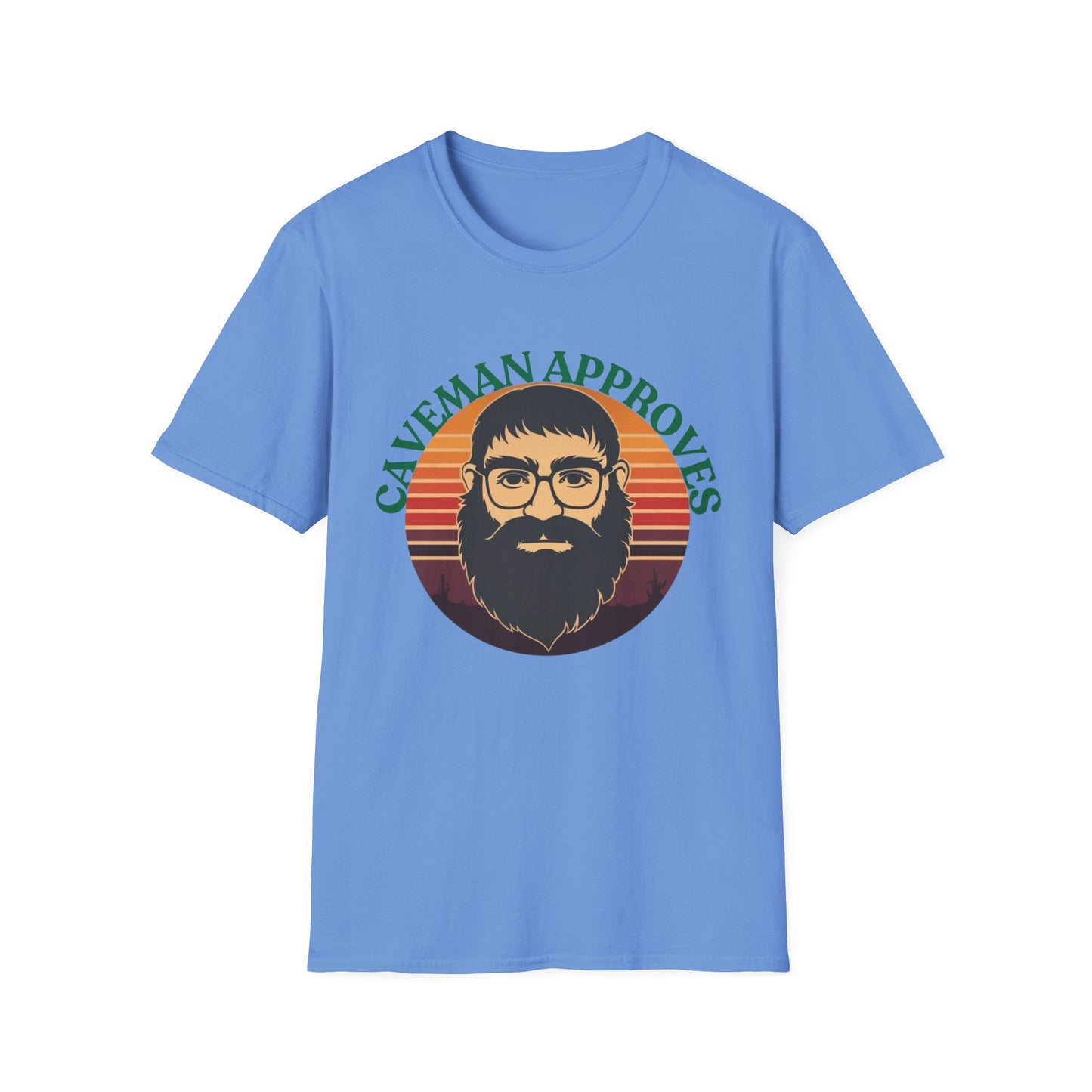 Caveman Approves T-Shirt, Funny Graphic Tee, Vintage Humor Shirt, Unisex Softstyle Tee, Sarcastic Caveman Shirt, Sophisticated Caveman