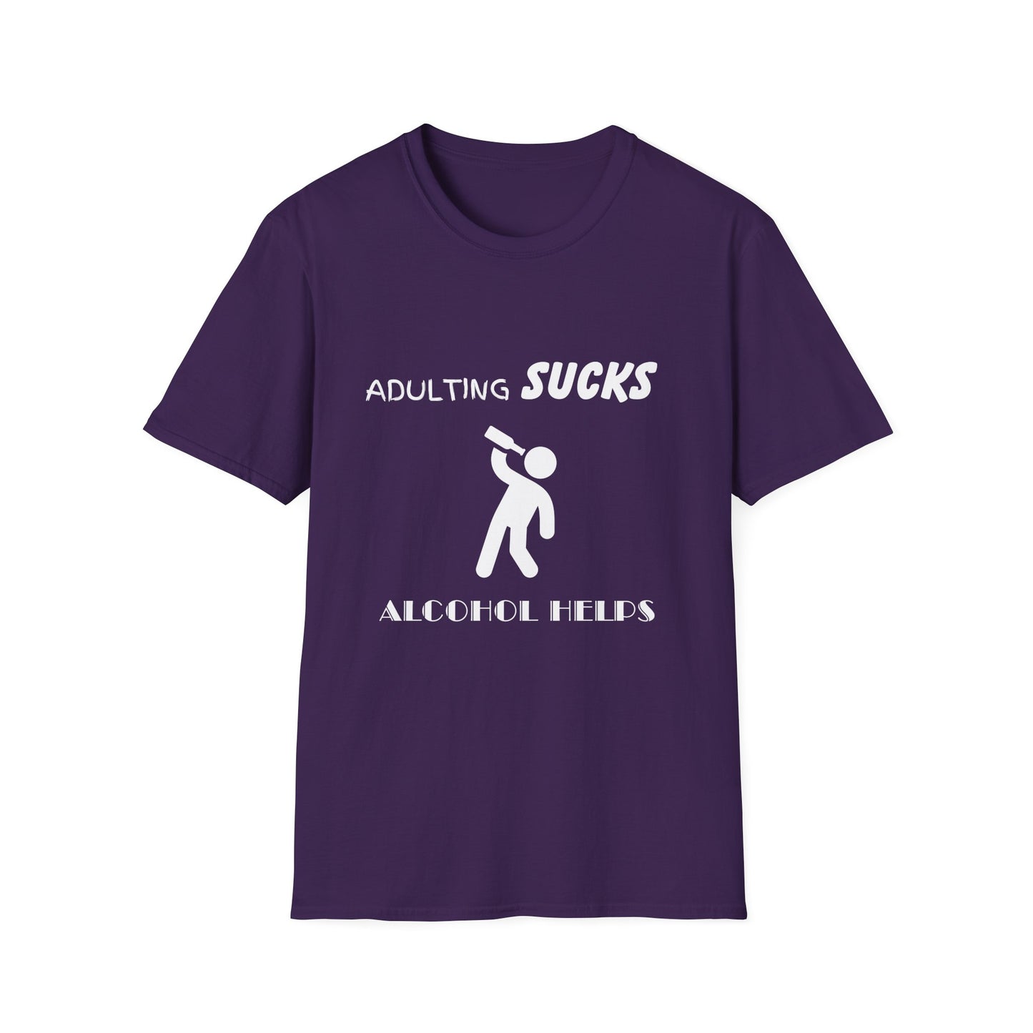 Adulting Sucks Alcohol Helps Shirt, Adult Humor T-Shirt, Sarcastic Gift, Hilarious Tee for Adults, Drinking Shirt, Alcohol, Beer Shirt