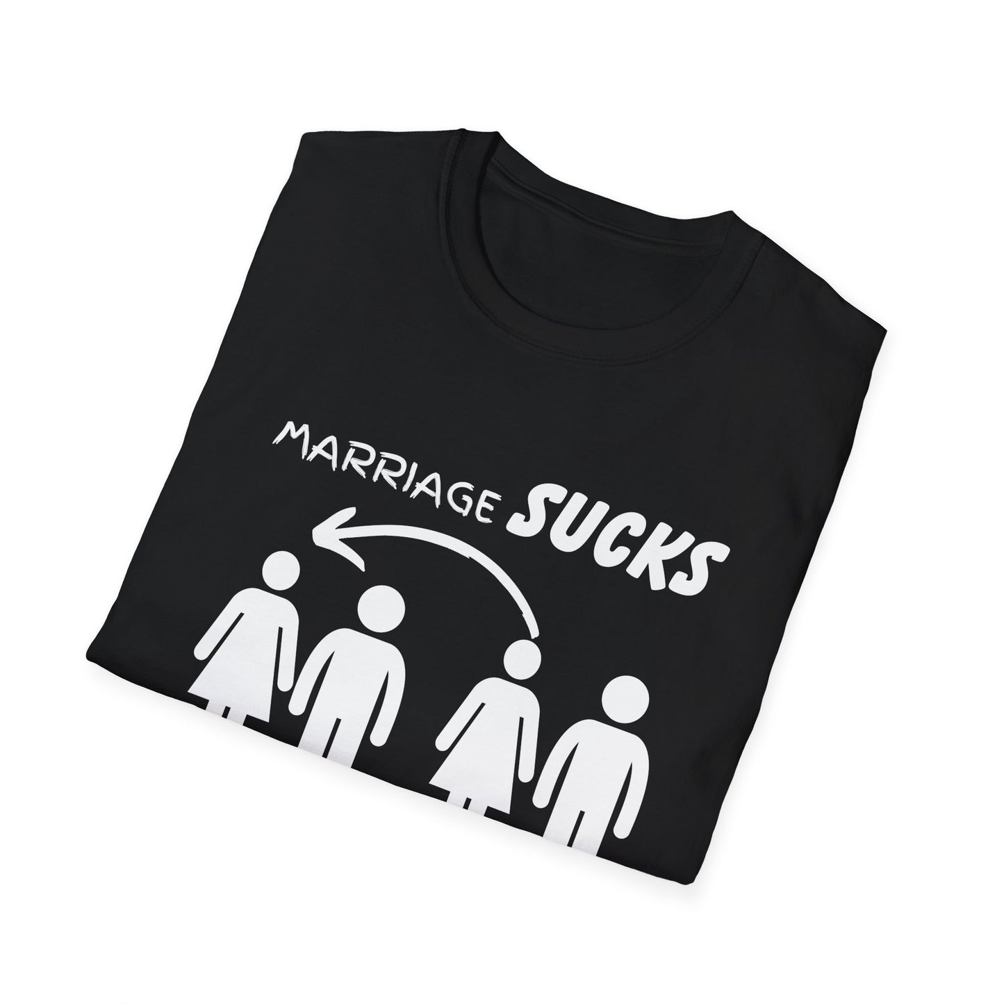 Marriage Sucks Swapping Helps Shirt, Adult Humor T-Shirt, Sarcastic Gift, Hilarious Tee for Adults, LGBT, LGBTQIA+