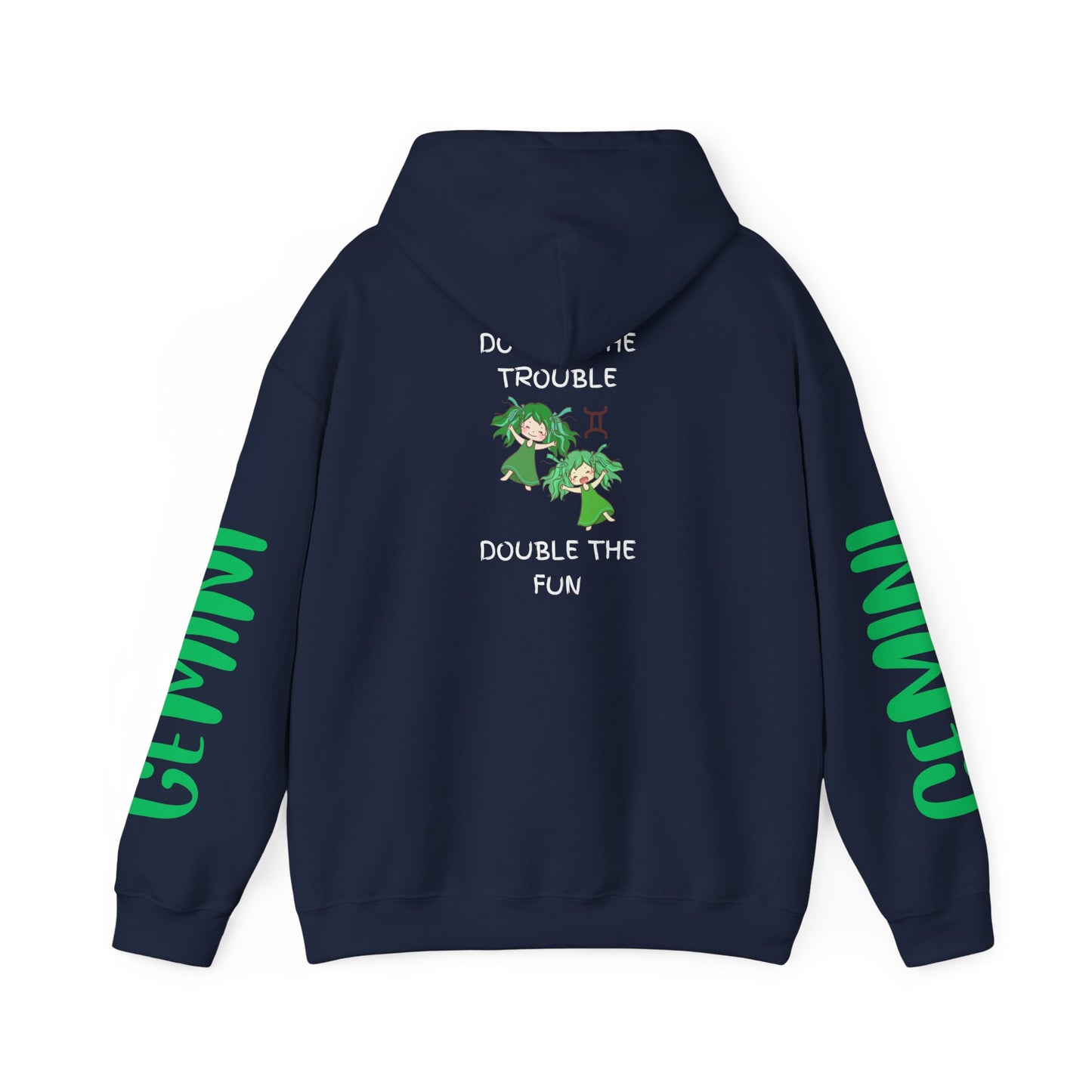 Gemini Double Trouble Fun Hoodie, Zodiac Gift, Astrology Pullover, Dual Personality Sweatshirt, Astrological Sign Apparel, Unique Apparel