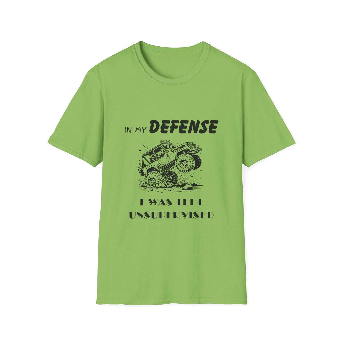 In My Defense I Was Left Supervised Style Unisex T-Shirt, Funny Graphic Tee, Vintage Inspired Top, Novelty T-Shirt, Humorous T-Shirt, Trucks