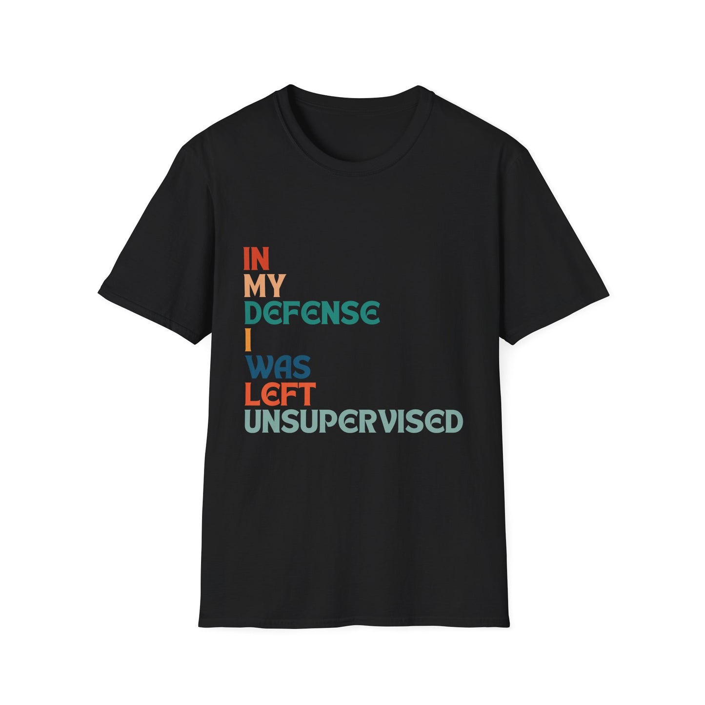 In My Defense I Was Left Supervised Retro Style Unisex T-Shirt, Funny Graphic Tee, Vintage Inspired Top, Novelty T-Shirt, Humorous T-Shirt