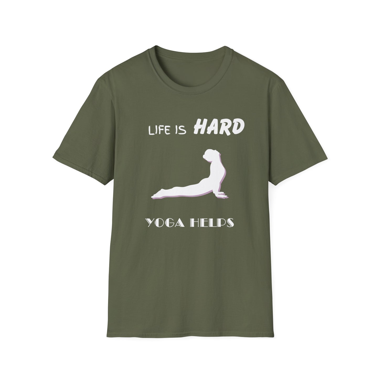 Life Is Hard Yoga Helps Unisex T-Shirt, Funny Yoga Tee, Peaceful Life Shirt, Yoga Lover Gift, Yoga Quote Top, Yogi Shirt, Gift For Yogis