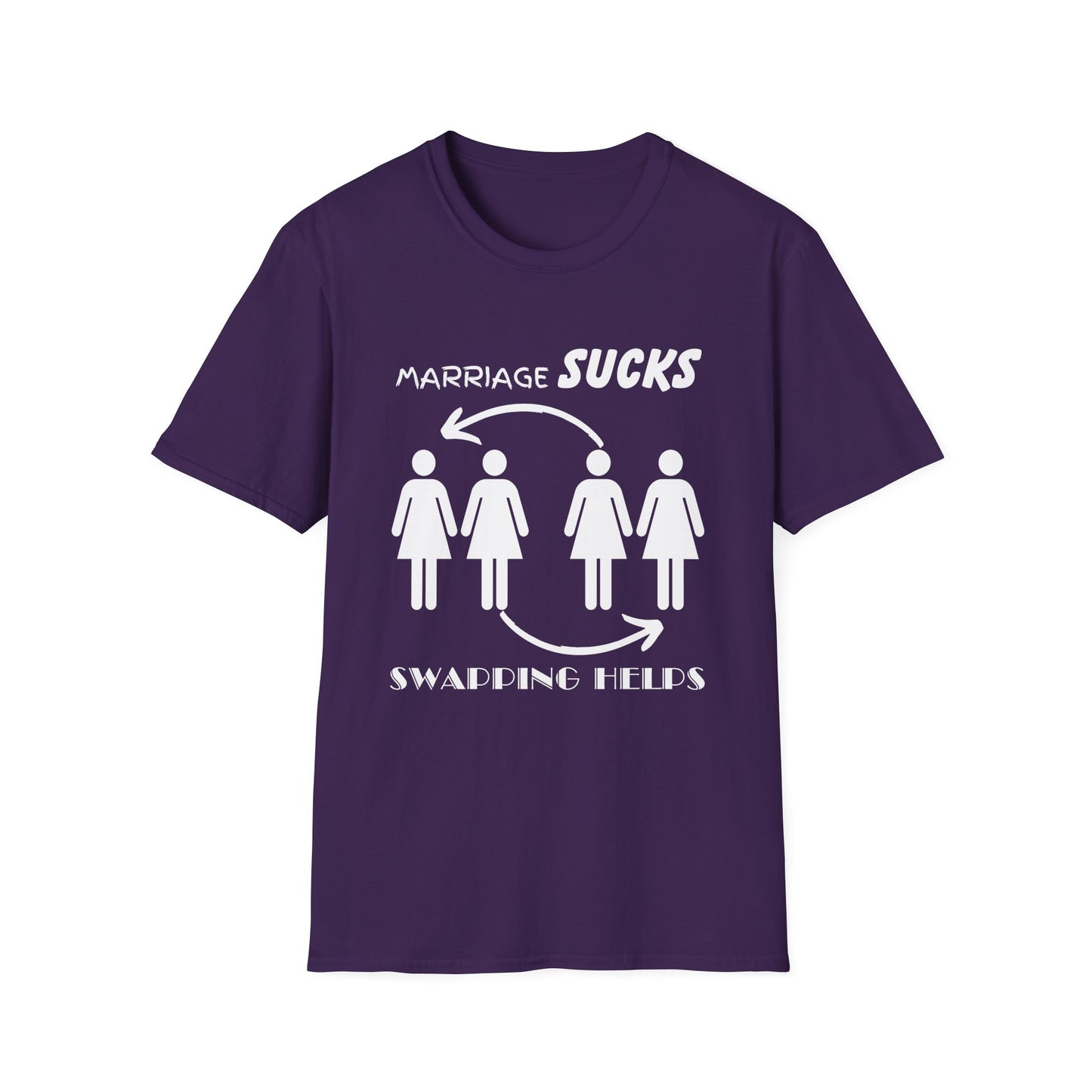 Marriage Sucks Swapping Helps Shirt, Adult Humor T-Shirt, Sarcastic Gift, Hilarious Tee for Adults, LGBT, LGBTQIA+, Lesbian Shirt, Funny Tee