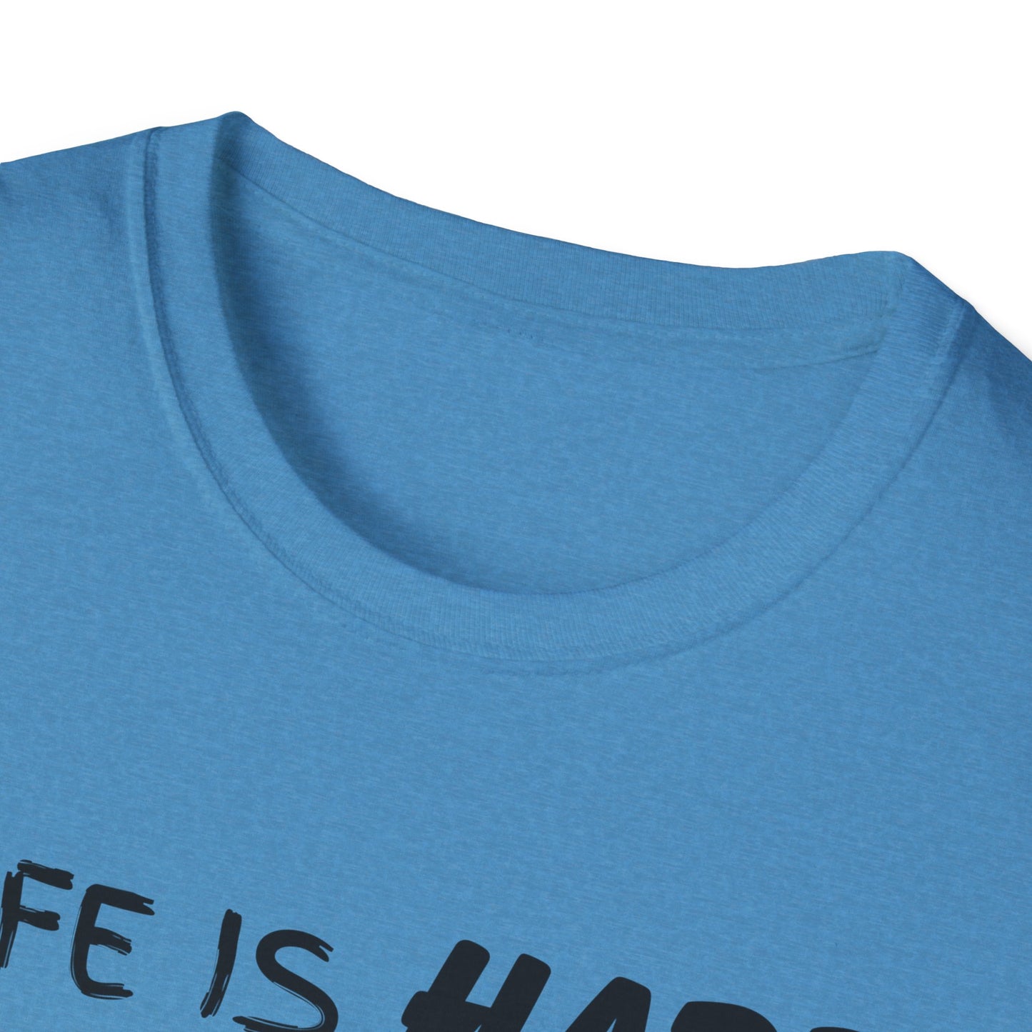 Life Is Hard Woodworking Helps Unisex Softstyle T-Shirt, Funny Woodworking Shirt, Stress Relief Tee, Woodworker Gift, Life Challenges Top