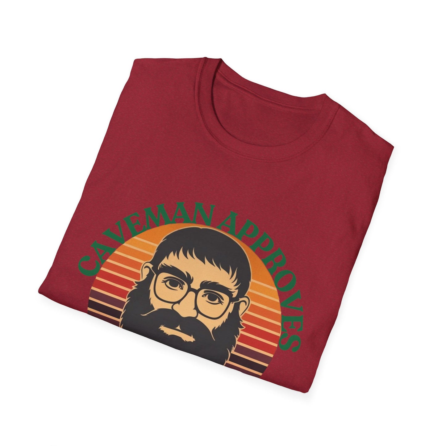 Caveman Approves T-Shirt, Funny Graphic Tee, Vintage Humor Shirt, Unisex Softstyle Tee, Sarcastic Caveman Shirt, Sophisticated Caveman