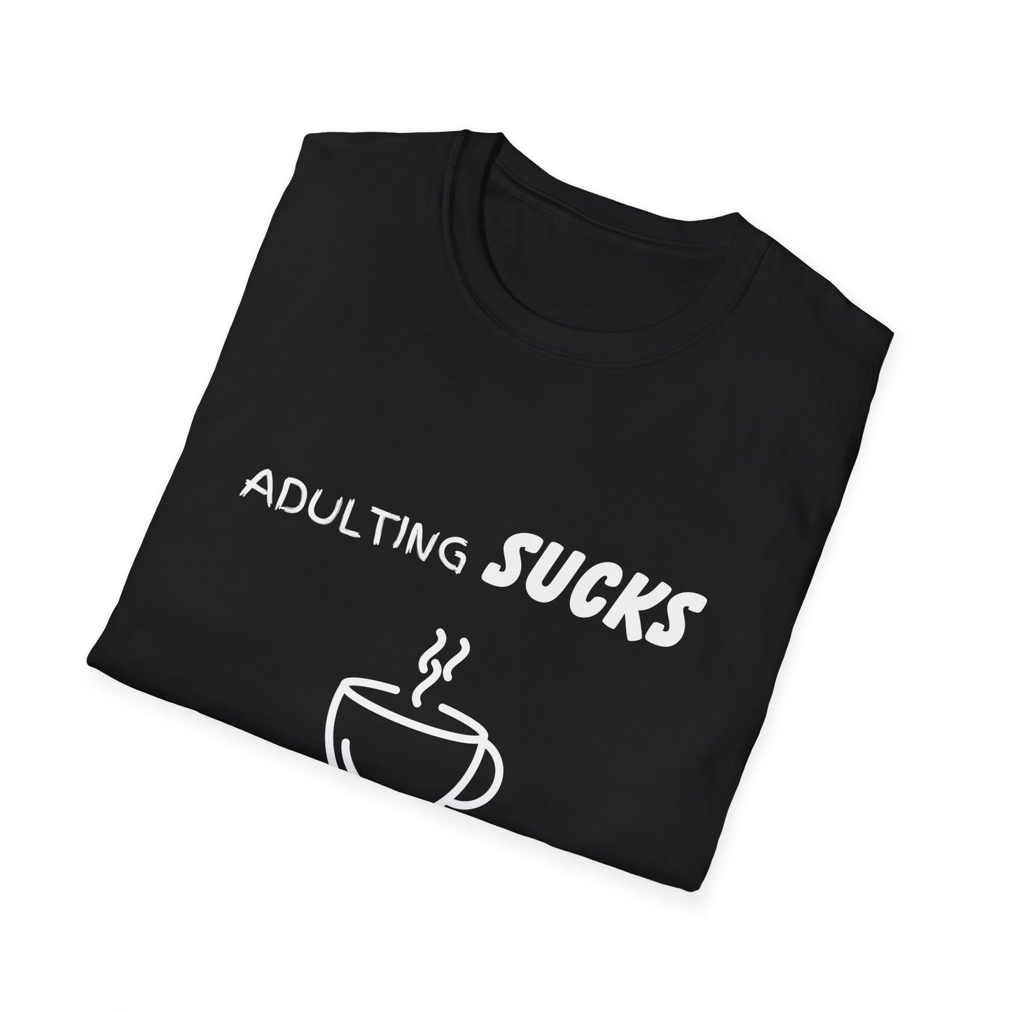 Adulting Sucks Coffee Helps Shirt, Funny Adult Humor T-Shirt, Sarcastic Gift, Hilarious Tee for Adults, Comedic Shirt for Stress Relief
