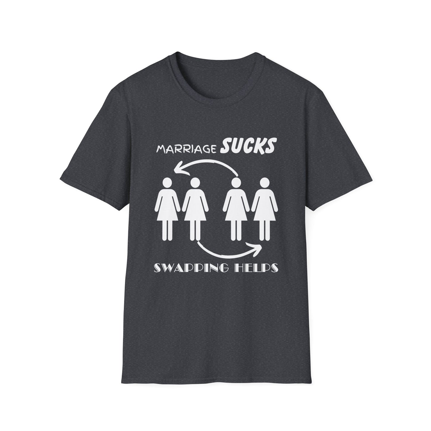 Marriage Sucks Swapping Helps Shirt, Adult Humor T-Shirt, Sarcastic Gift, Hilarious Tee for Adults, LGBT, LGBTQIA+, Lesbian Shirt, Funny Tee