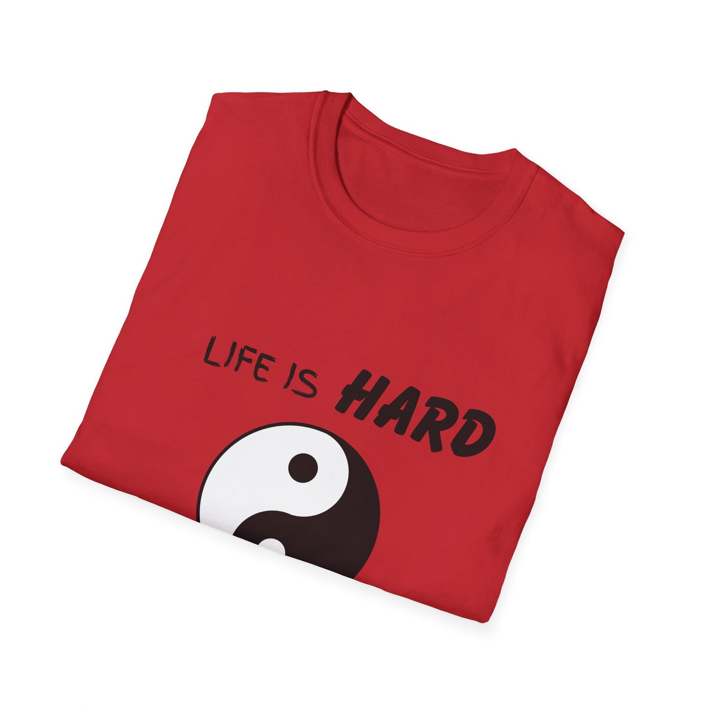 Life Is Hard Balance Helps T-Shirt, Life Balance Tee, Positive Quote Shirt, Relaxation Tee, Stress Relief Top, Yin Yang Shirt, Ying Yang Tee