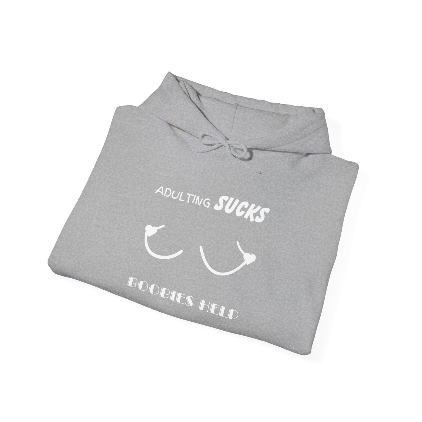 Adulting Sucks Boobies Help Hoodie, Funny Adulting Sweatshirt, Adulthood Humor Jumper, Boobies Make Things Better, Unisex Hooded Sweater